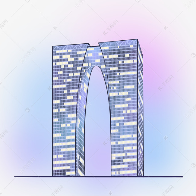 城市地标建筑苏州东方之门png