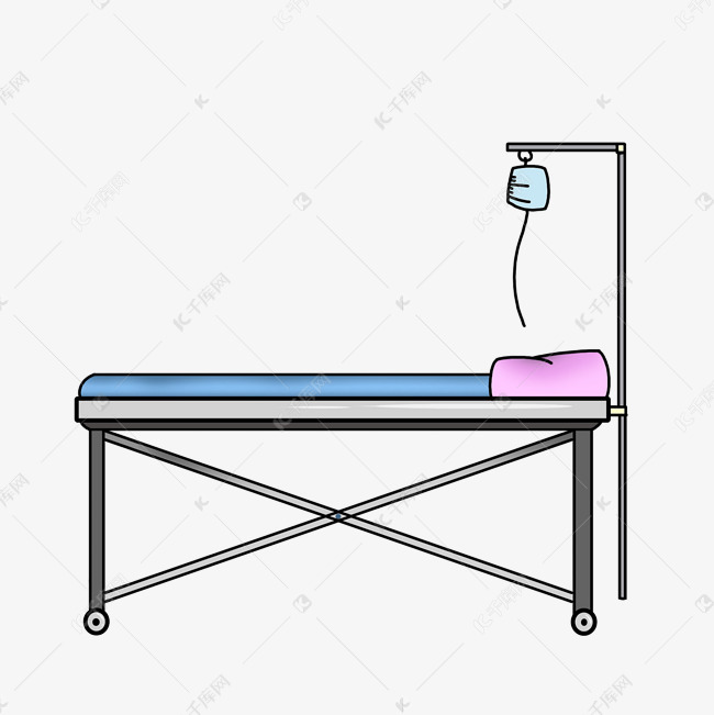 手绘的医疗床插画