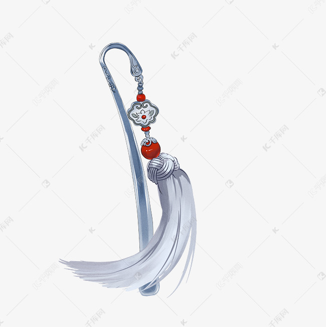 古风主题如意饰品手绘插画