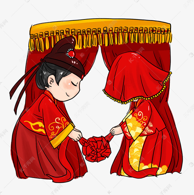 古代古装结婚礼服喜服新郎新娘手