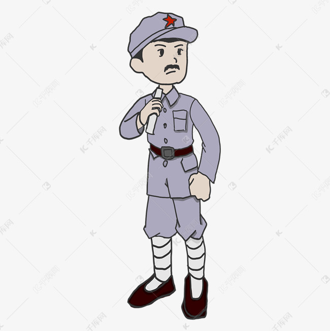 长征胜利纪念红军演讲人物插画