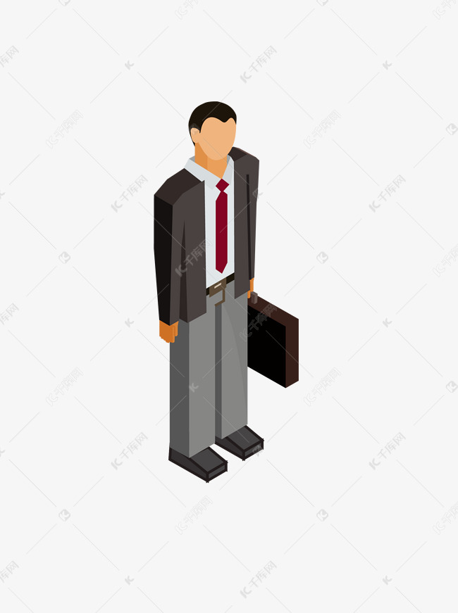 简约创意2.5d人物形象上班族
