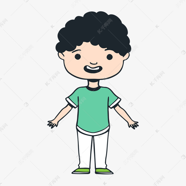 手绘q版可爱小男孩人物素材