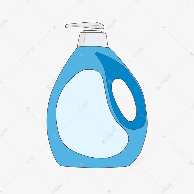 蓝色的洗衣液插画