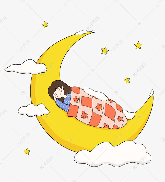 手绘卡通冬季休眠人物插画