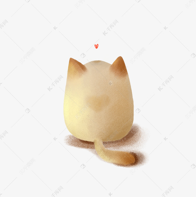 光棍节孤独的猫背影手绘