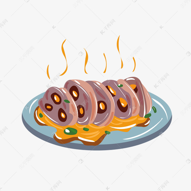冬季热气腾腾的简笔画小清新美食