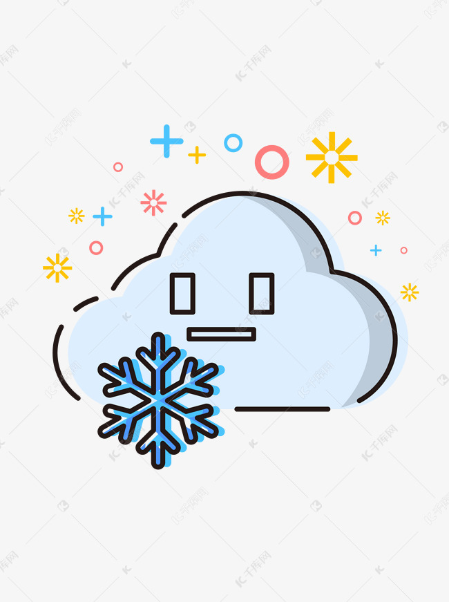 mbe天气卡通图标雪矢量元素