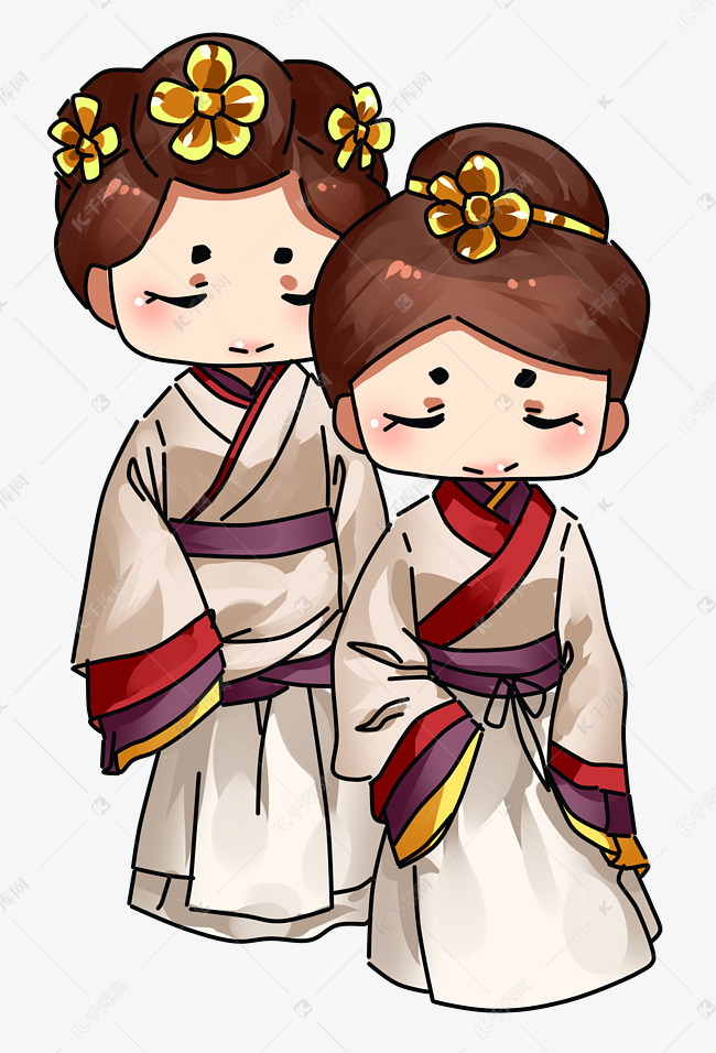 中国风复古风古风婢女女性角色