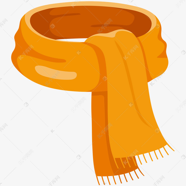 橙色围巾矢量插画素材图片免费下载-千库网