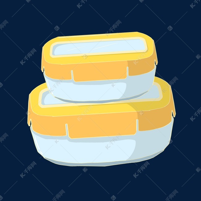 手绘厨具双层饭盒