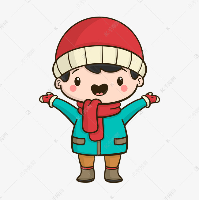 冬天冬季可爱小男孩人物素材