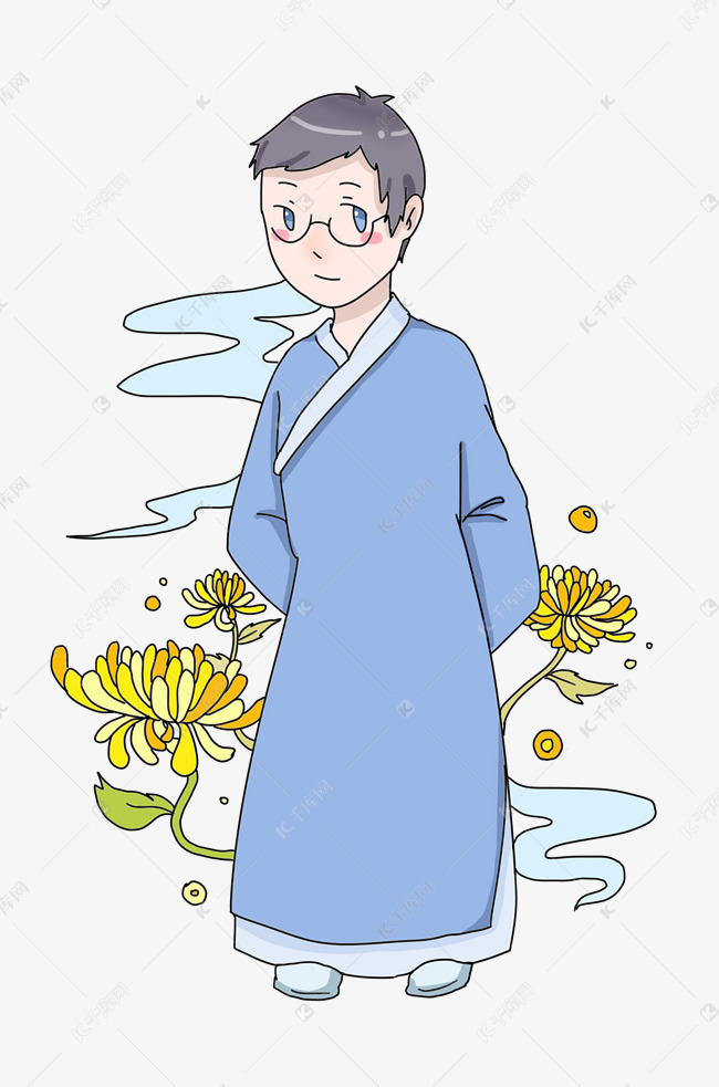 重阳节赏菊古装人物