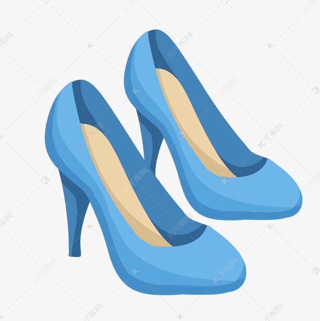 蓝色高跟鞋