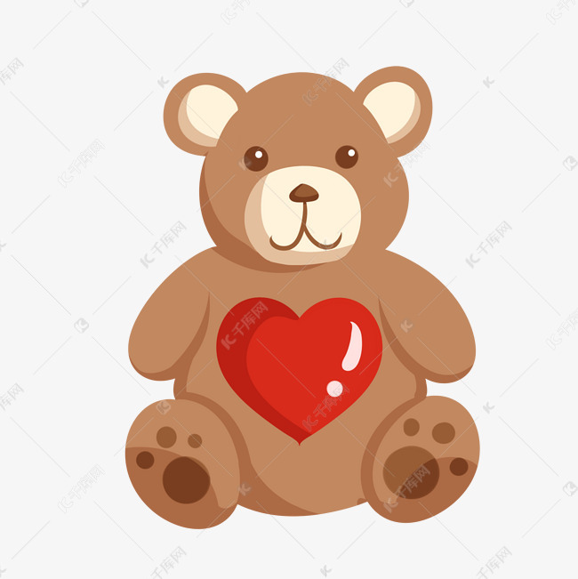 可爱的棕色小熊插画