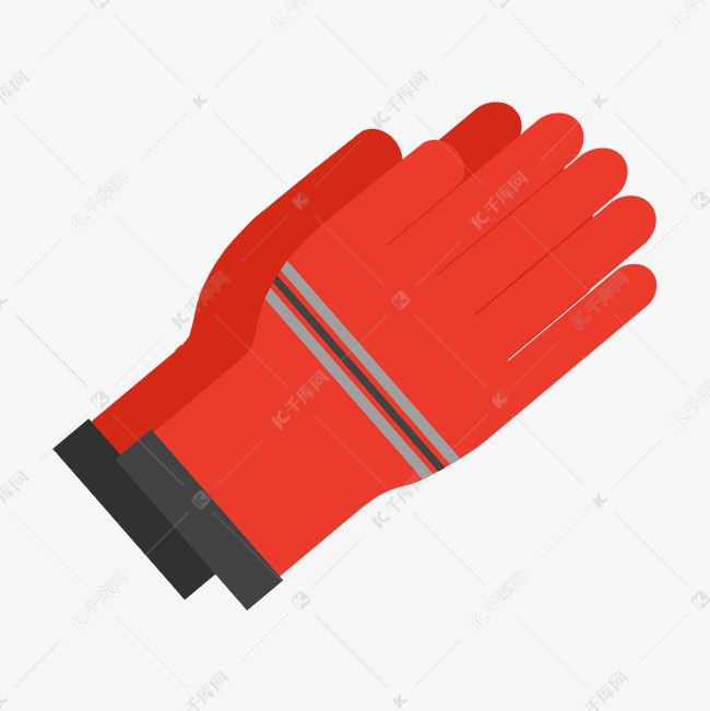 红色的消防手套插画