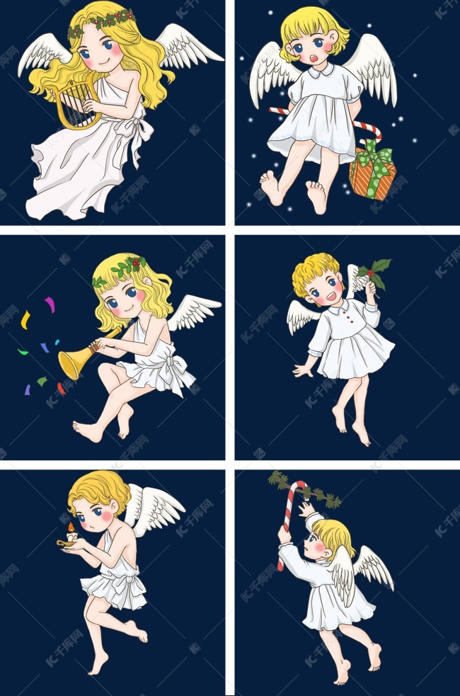 圣诞节基督教小天使合集png