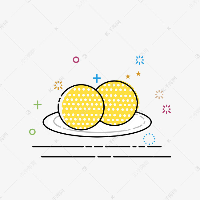 手绘新年麻团mbe图标插画