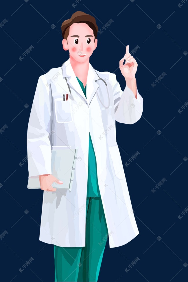 职业主题之医生卡通插画