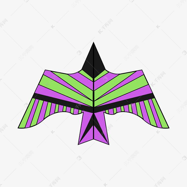 手绘老鹰风筝插画