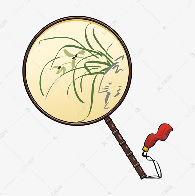 中国风物件团扇插画