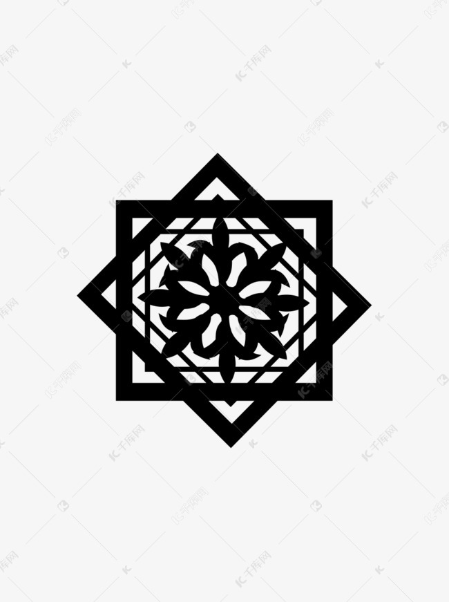 中国风黑白花纹