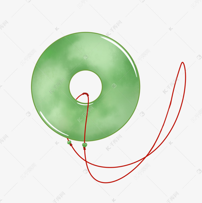 中国风绿色的玉佩