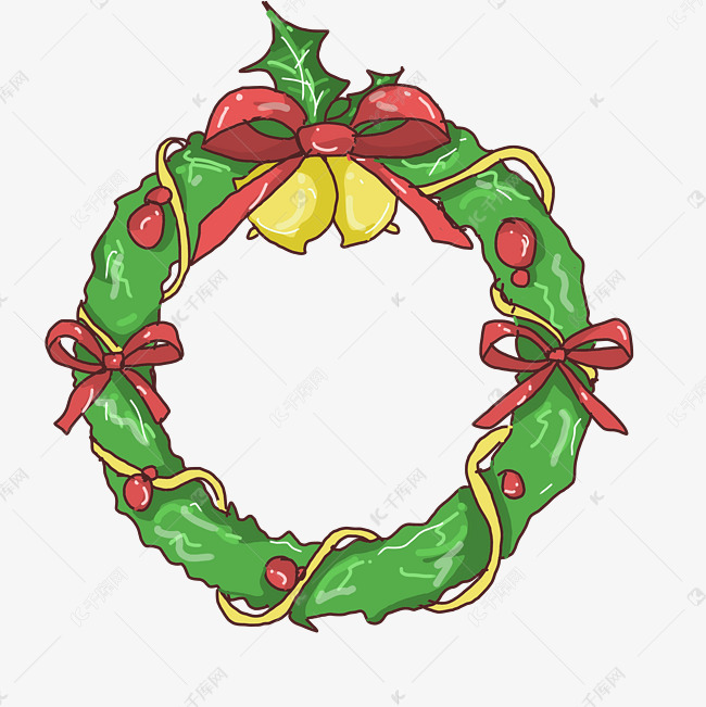 手绘圣诞节圈圈插画