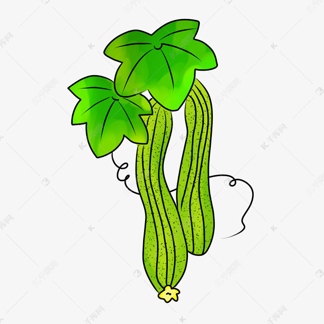 手绘卡通黄瓜插画