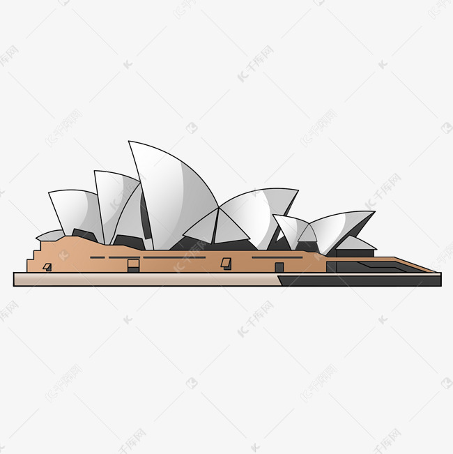 景点建筑澳大利亚悉尼歌剧院插画
