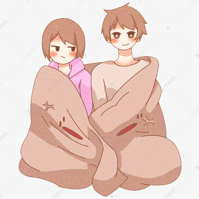 2020鼠年春节家庭取暖抢被子卡通png素材图片免费下载-千库网