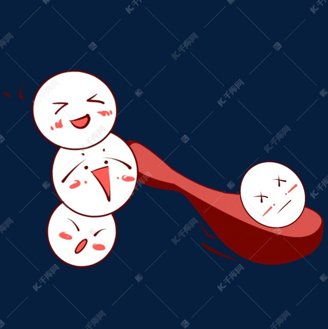 鬼脸元宵红色勺子