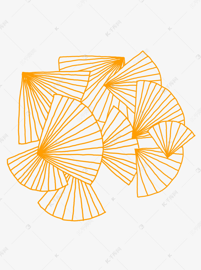 手绘黄色银杏叶纹商用素材