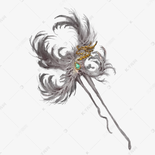 中国古风羽毛发簪