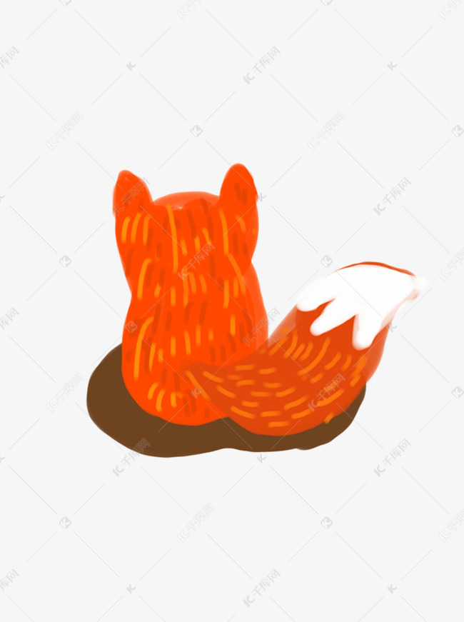 卡通可爱小狐狸背影设计可商用元