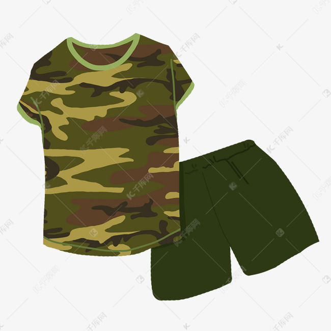 军训服装迷彩服插画