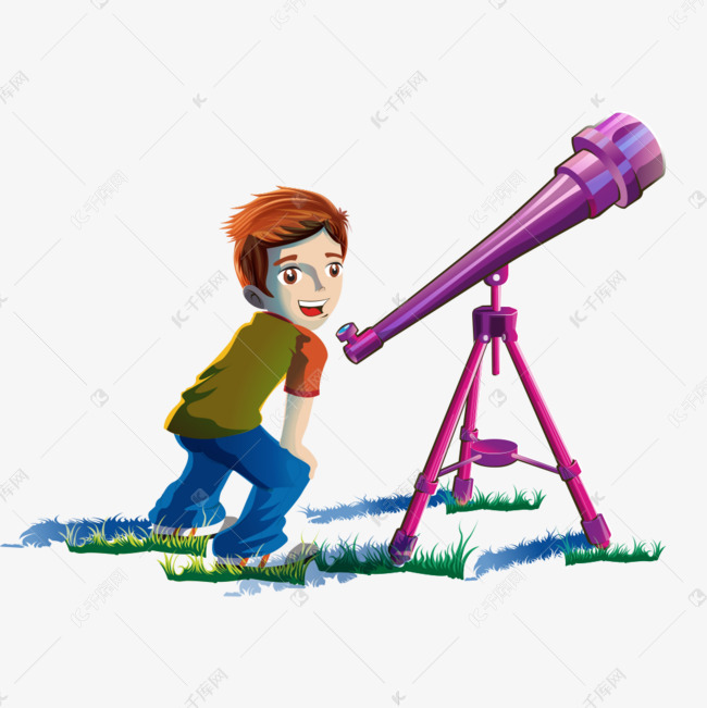 天文爱好者男孩