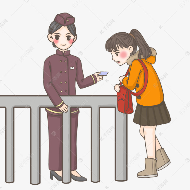春运火车检票png