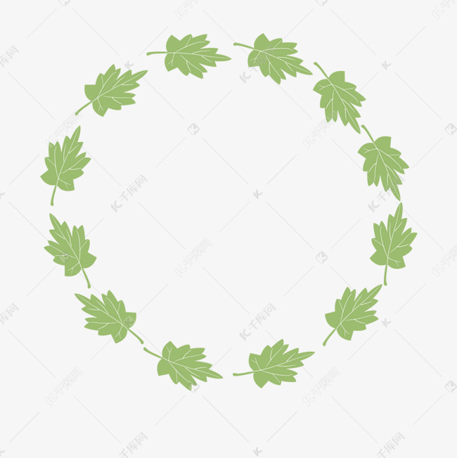 手绘树叶边框png素材