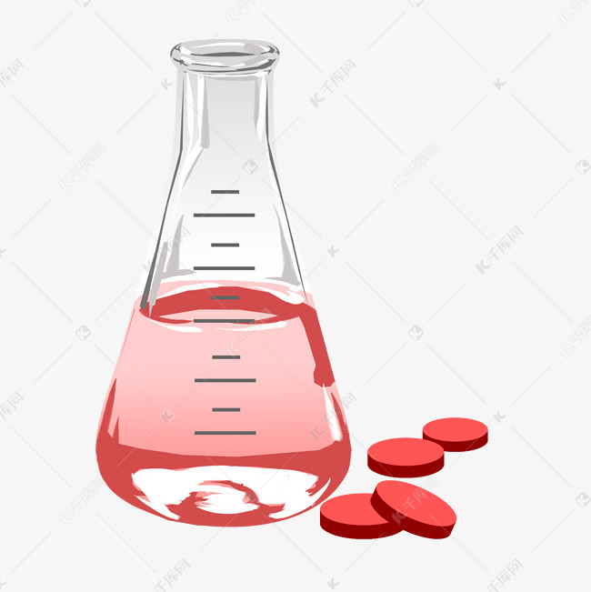 卡通手绘医疗锥形瓶插画