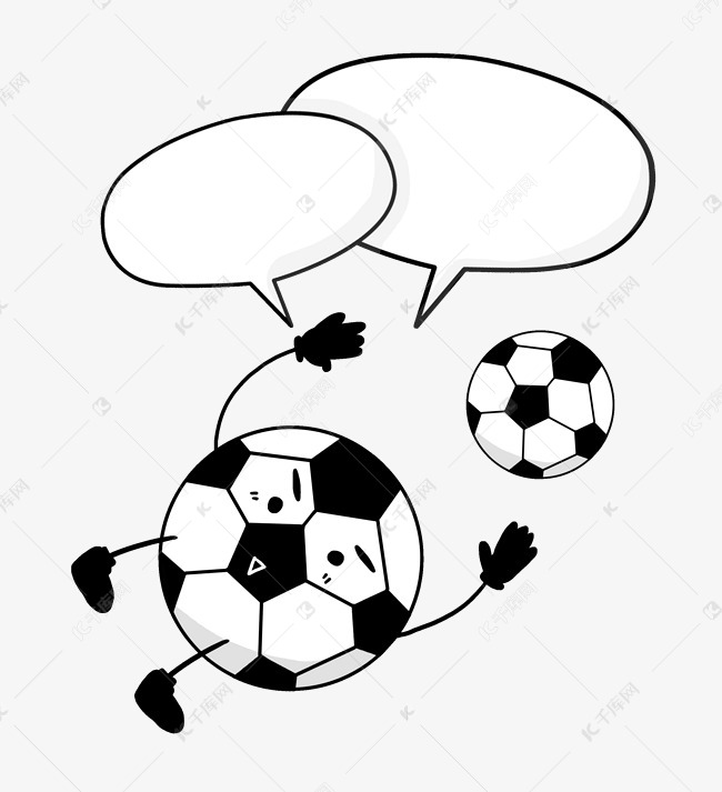 手绘黑白足球