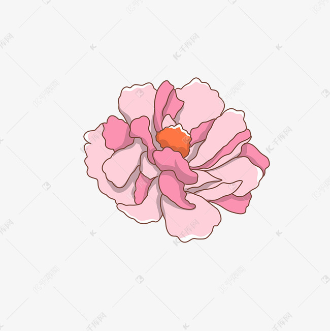 古风主题牡丹花手绘插画