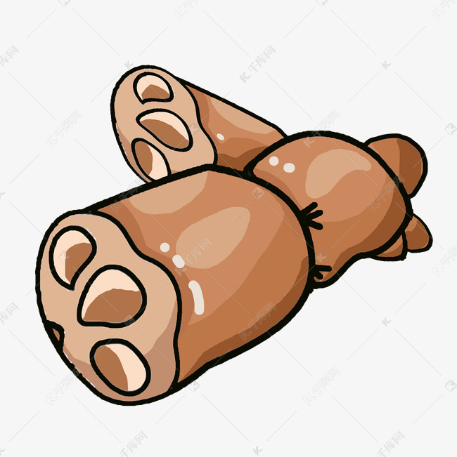 手绘棕色莲藕