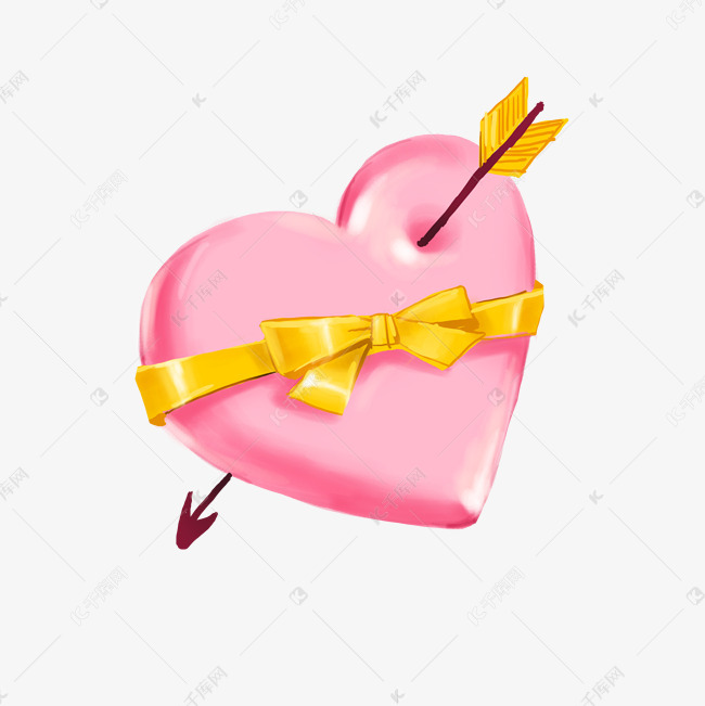 情人节一箭穿心插画