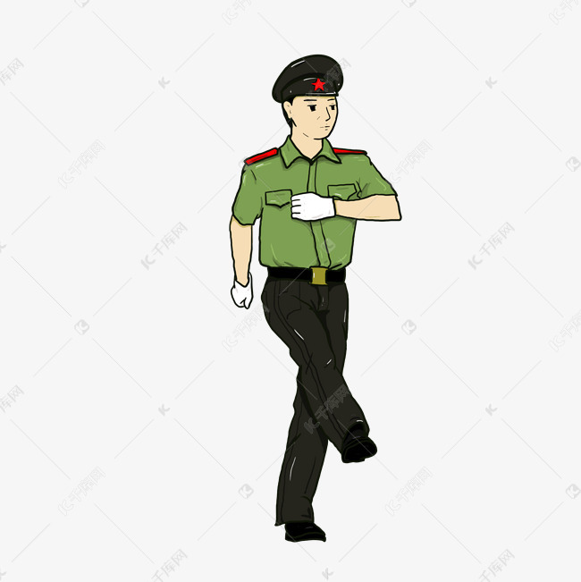 军训教官正步走