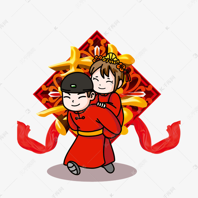 中式婚礼古风婚礼卡通婚礼系列插