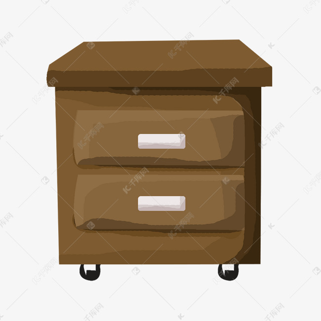 手绘卡通床头柜插画