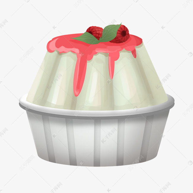 甜品布丁手绘卡通插画