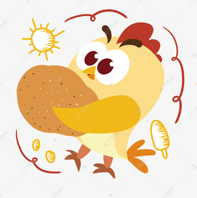 抱着土豆的小黄鸡