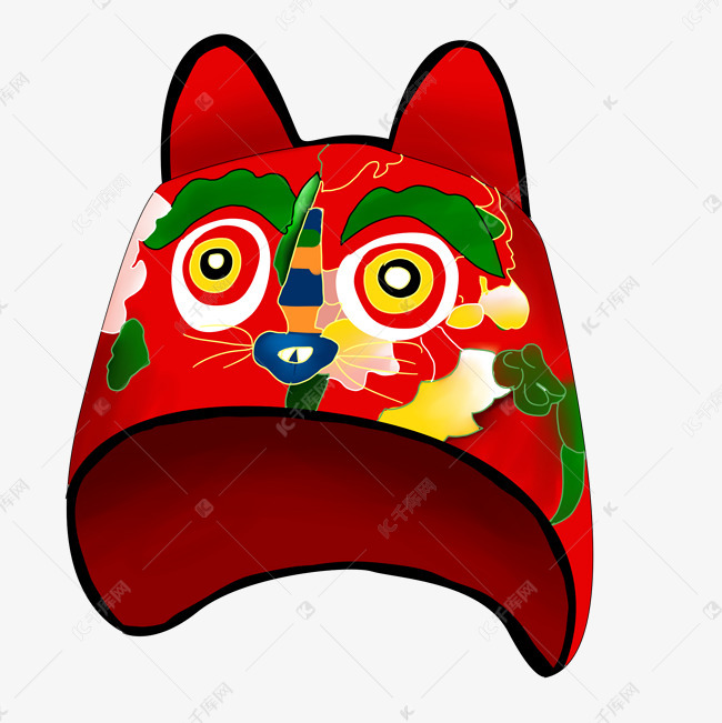 中国风虎头帽插画